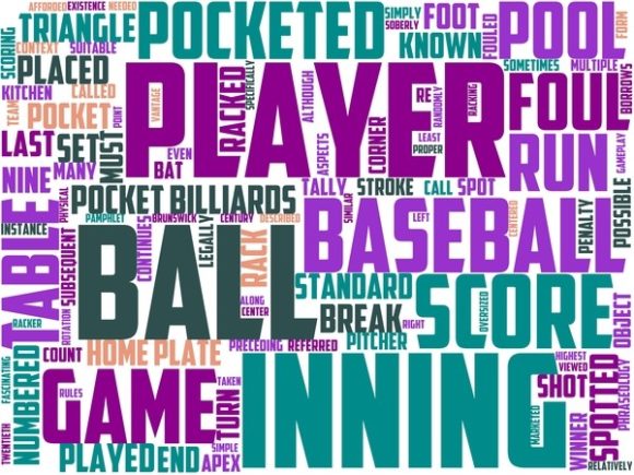 Baseball Pocket Billiards Wordart Tumble: A Creative Tool for Design and Expression